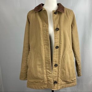 Woolrich Chore Barn Jacket With Fleece Striped Lining